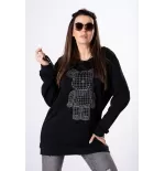 Oversize tunika su blizgia aplikacija priekyje kaina tik 8,68 €