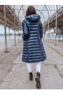 Moteriškas dygsniuotas paltas BOLONIA mėlynas