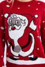 Raudonas kalėdinis megztinis