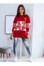 ELESIS moteriškas oversize džemperis raudonas Dstreet