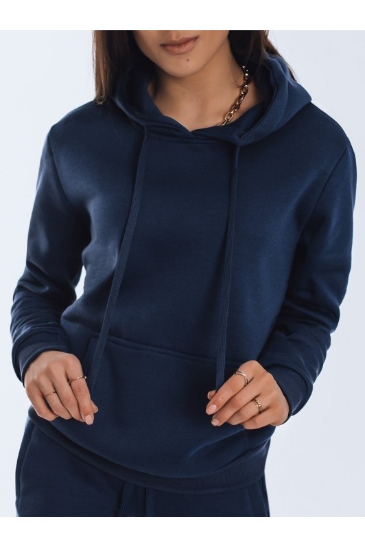 Moteriškas BASIC džemperis su kapišonu, tamsiai mėlynas Dstreet